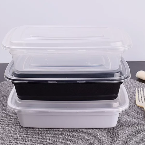 Fast Food Packaging Lunch Box Transparent Black Takeout